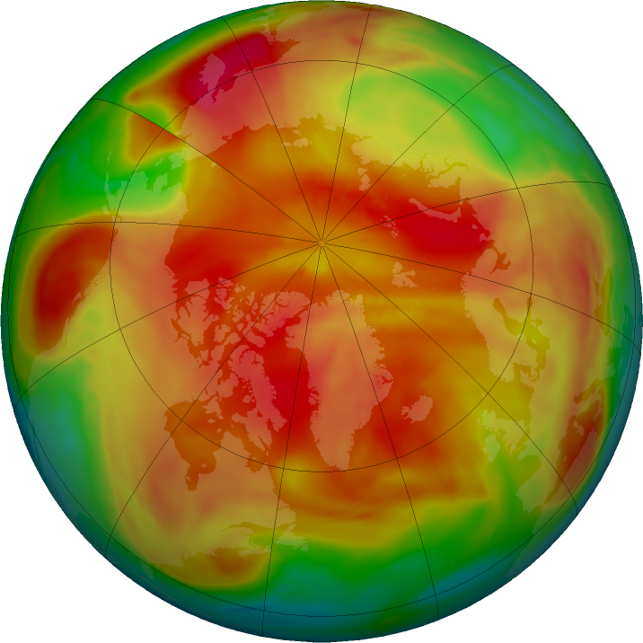 Arctic ozone map for 22 March 2018